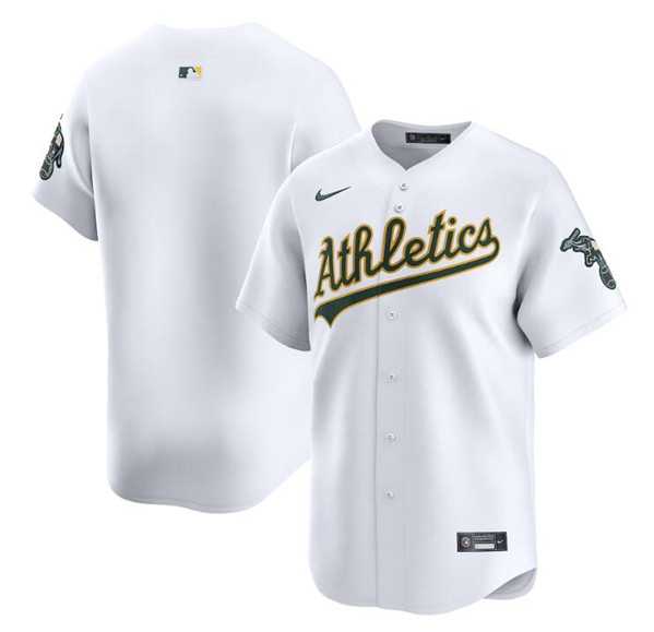 Mens Oakland Athletics Blank White Home Limited Stitched Jersey Dzhi->oakland athletics->MLB Jersey